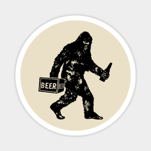 Bigfoot Drinking Beer Funny Magnet